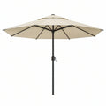 Runder Sonnenschirm Ø 300 cm mit Kurbel, Beige/Schwarz