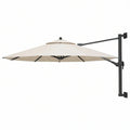 Wand-Sonnenschirm 300 x 300 cm quadratisch, Creme/Schwarz