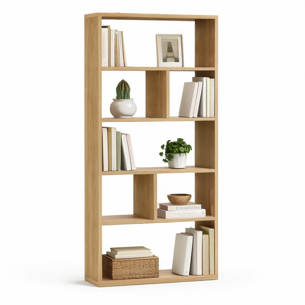 Bücherregal 80 x 30 x 180 cm aus Spanplatte in Natur-Eichenoptik
