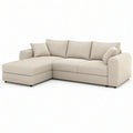 Ecksofa in L-Form mit linker Ottomane, 260 x 160 x 85 cm, Creme