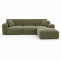 3-Sitzer-Sofa mit Ottomane, 300 × 165 × 82 cm, Polyester, Olivgrün