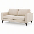 2-Sitzer Sofa aus PU-Kunstleder in Cremeweiss/Schwarz, 160 x 85 x 85 cm