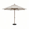 Achteckiger Gartenschirm Ø 300 cm, Höhe 260 cm, Beige mit Eukalyptusholz