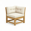 Garten-Lounge-Eckelement aus Akazienholz mit cremefarbenen Polyesterpolstern, 82 x 82 x 82 cm