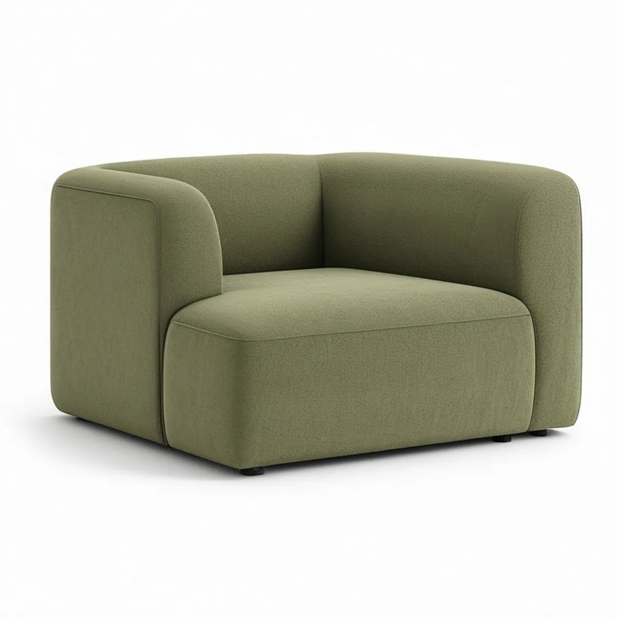 Loungesessel mit Bouclébezug in Olivgrün, 92 x 82 x 72 cm